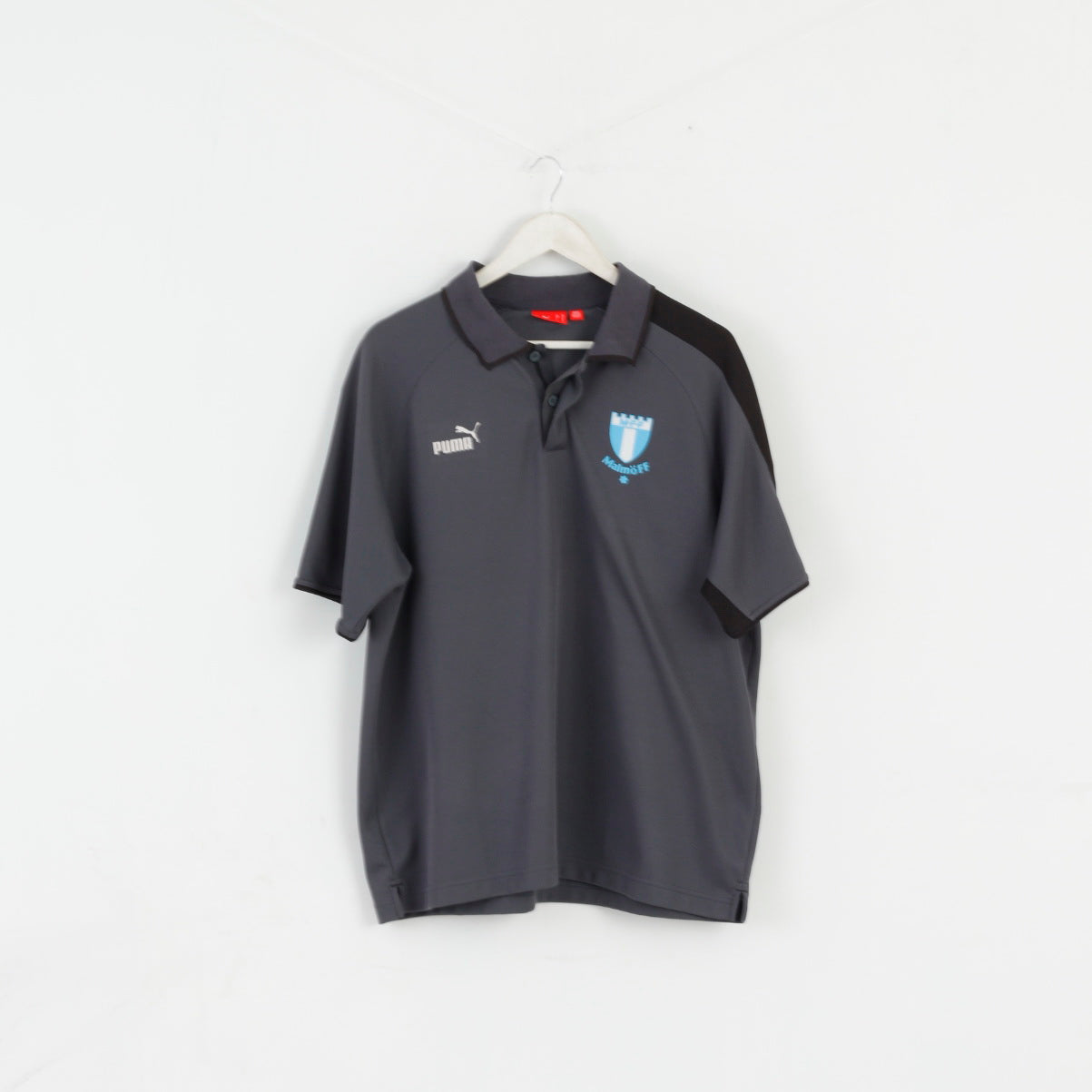 Polo Puma Uomo XL Grigia Malmö FF Calcio Maglia Svezia