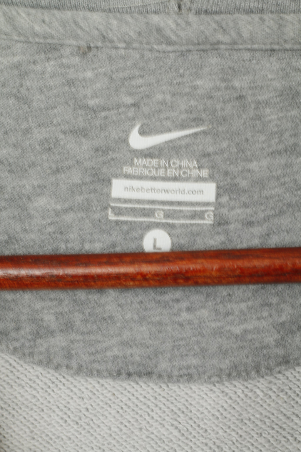 Felpa Nike L da donna, in cotone grigio, con cerniera intera, abbigliamento sportivo
