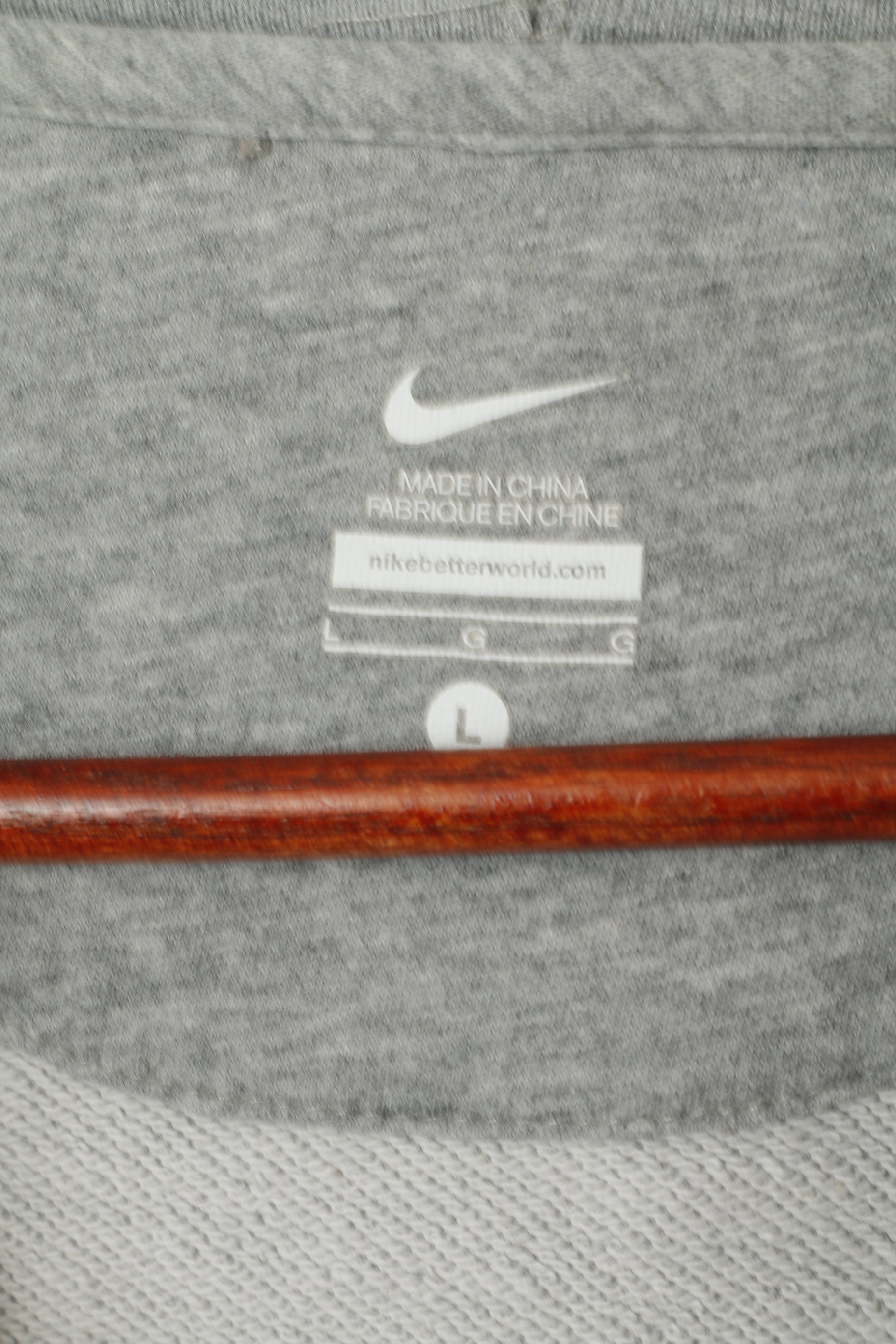 Felpa Nike L da donna, in cotone grigio, con cerniera intera, abbigliamento sportivo