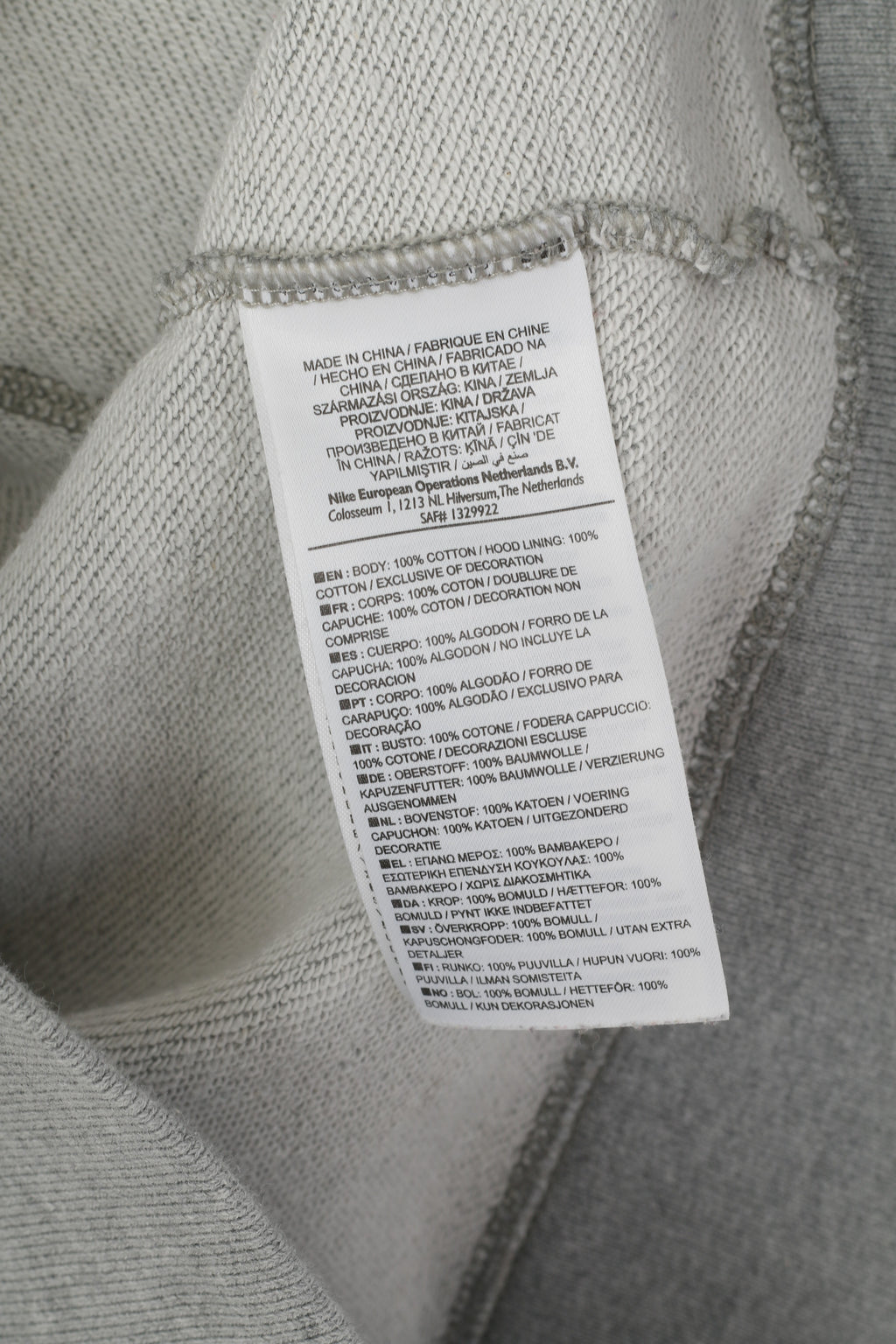 Felpa Nike L da donna, in cotone grigio, con cerniera intera, abbigliamento sportivo