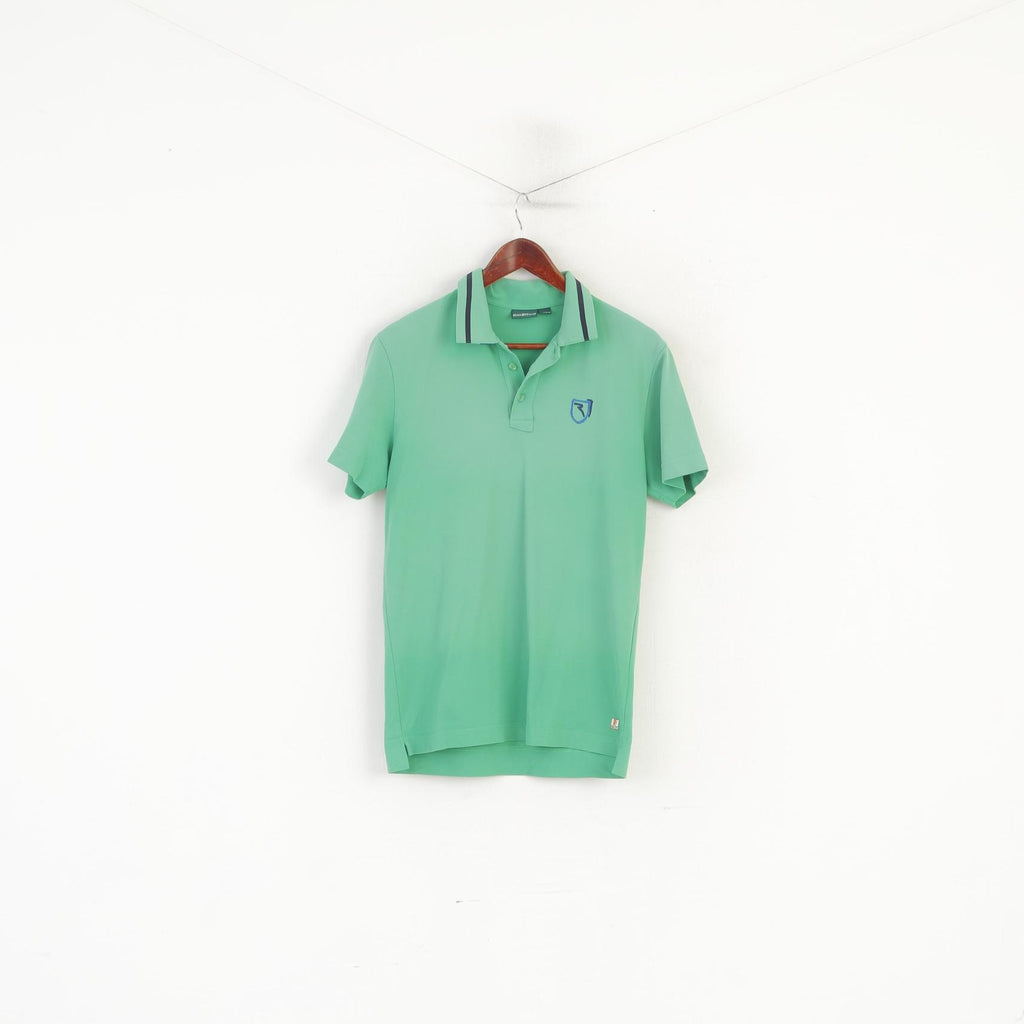Chervo Sports Men 48 M Polo Shirt Green Nylon Dry Matic Stretch Classic Top