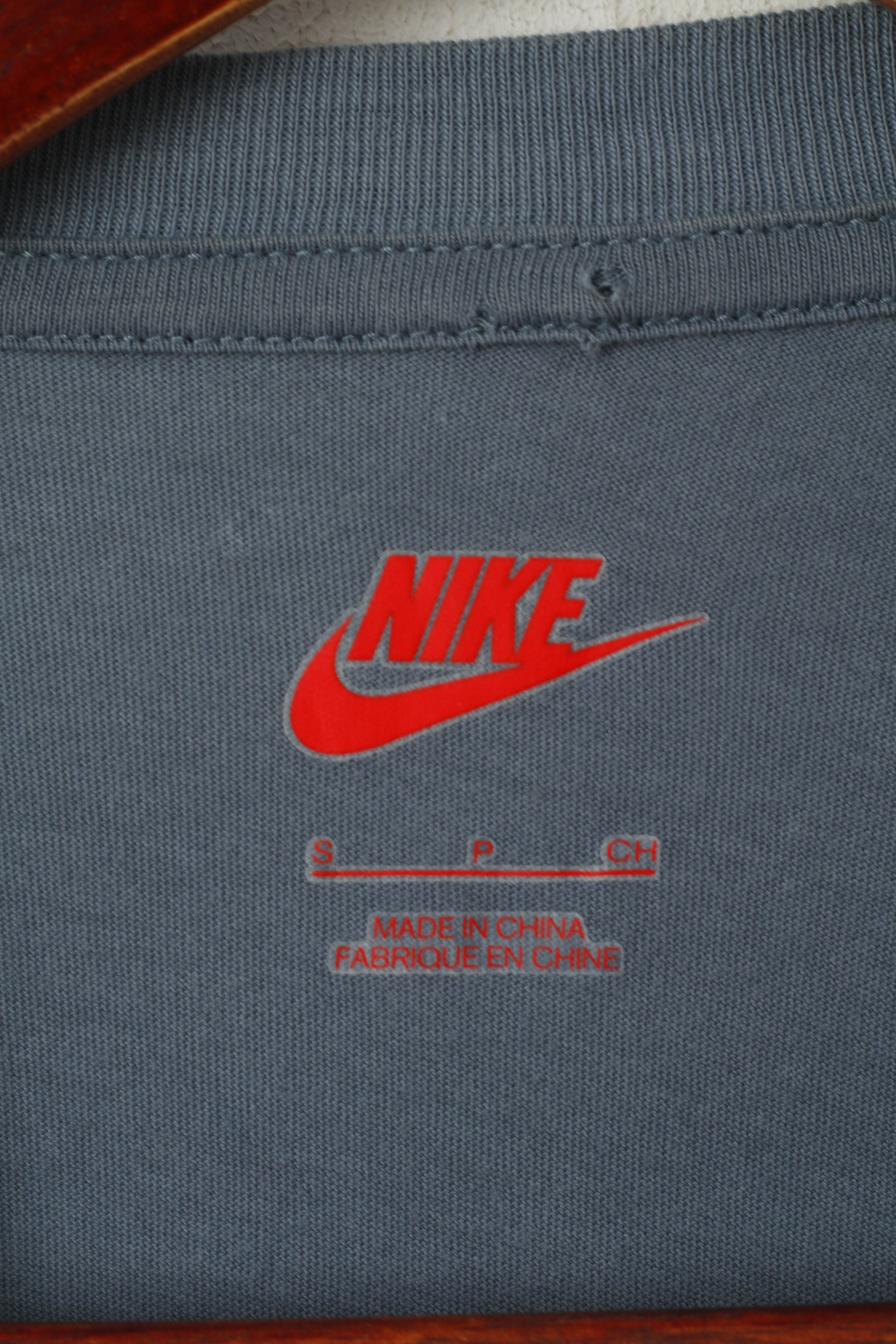 Nike Hommes Chemise Marine Coton Vintage Poche Sportswear Slim Fit Top