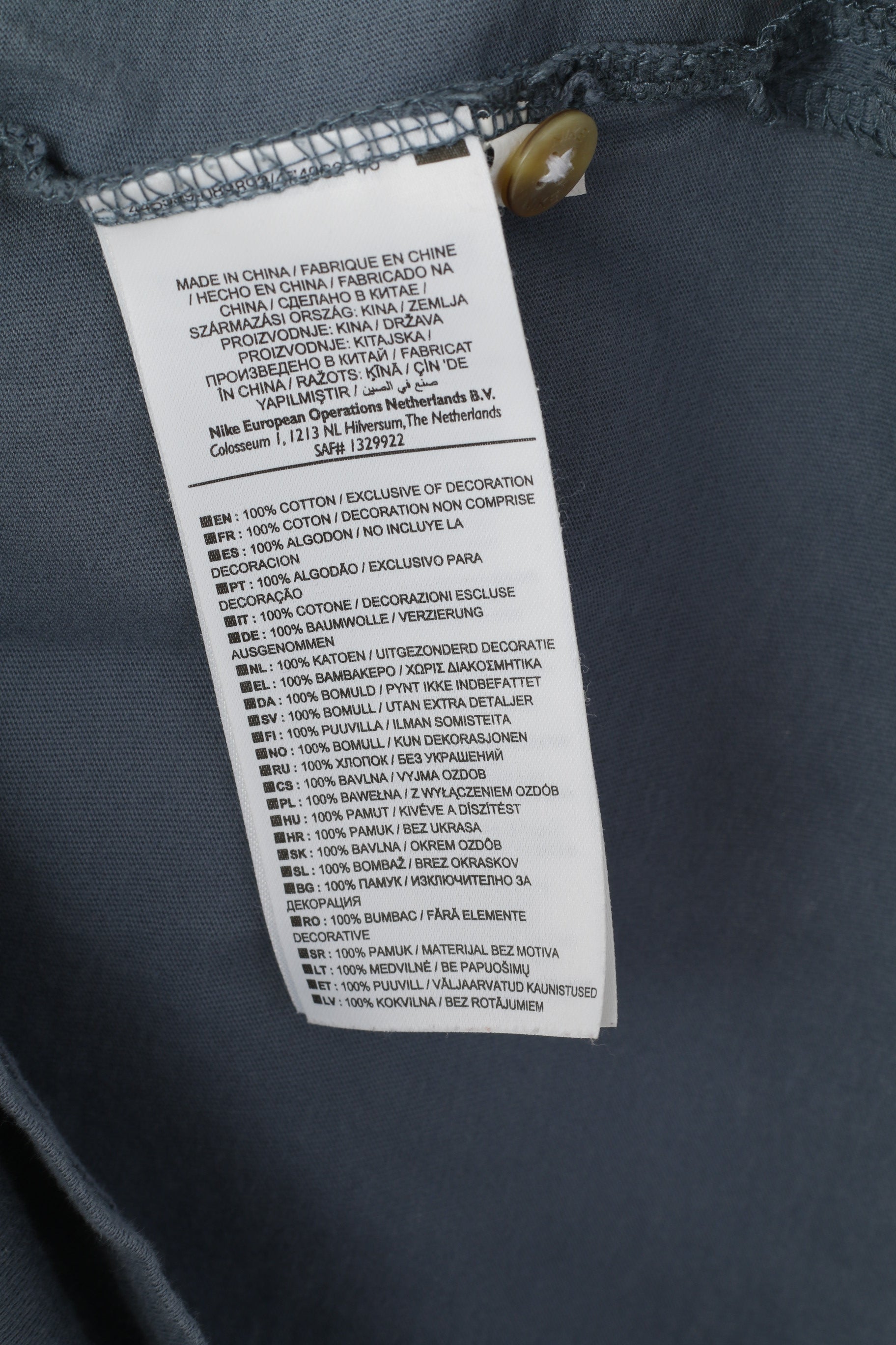 Nike Hommes Chemise Marine Coton Vintage Poche Sportswear Slim Fit Top