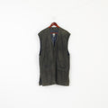 Camp Jeans by Giovanni Molino Men 54 L Waistcoat Green Leather Ziegenvelour Vtg Vest