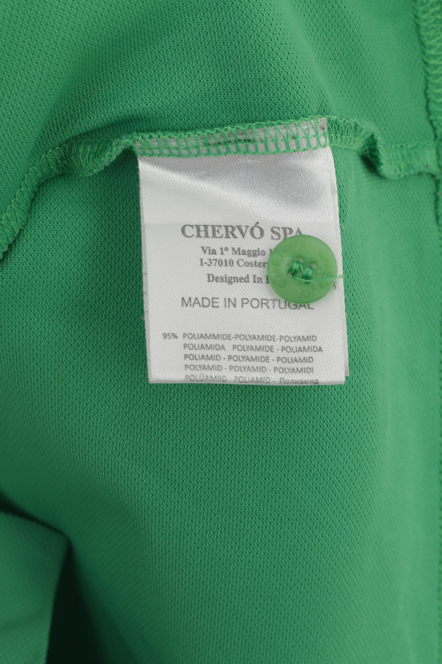 Chervo Sports Men 48 M Polo Shirt Green Nylon Dry Matic Stretch Classic Top
