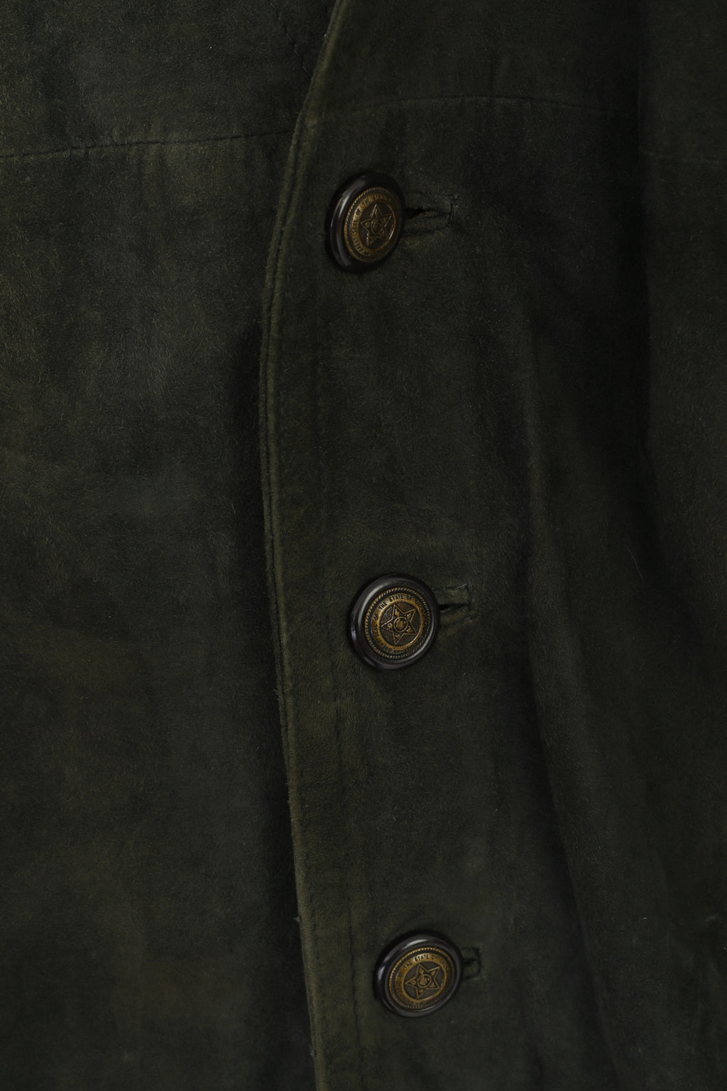 Camp Jeans by Giovanni Molino Men 54 L Waistcoat Green Leather Ziegenvelour Vtg Vest