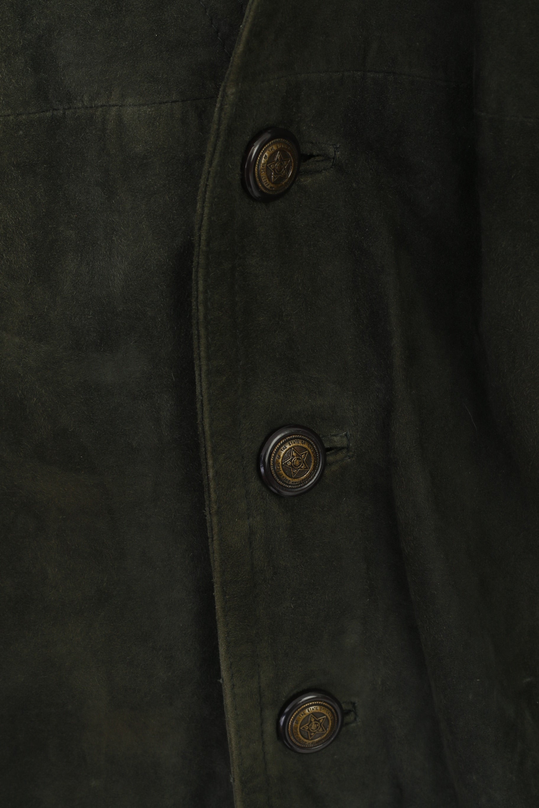 Camp Jeans by Giovanni Molino Men 54 L Waistcoat Green Leather Ziegenvelour Vtg Vest