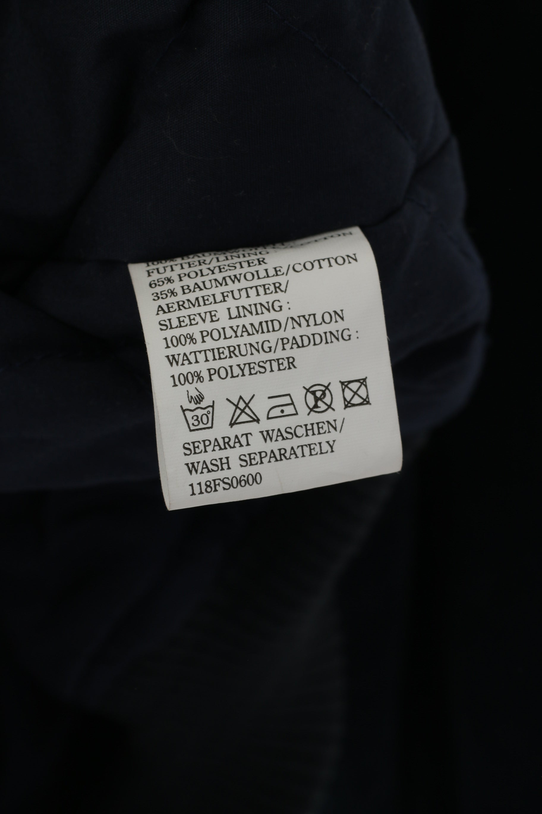 Giacca Sachs da uomo XS in cotone blu scuro Bomber Automotive 2000 Future Engine imbottito