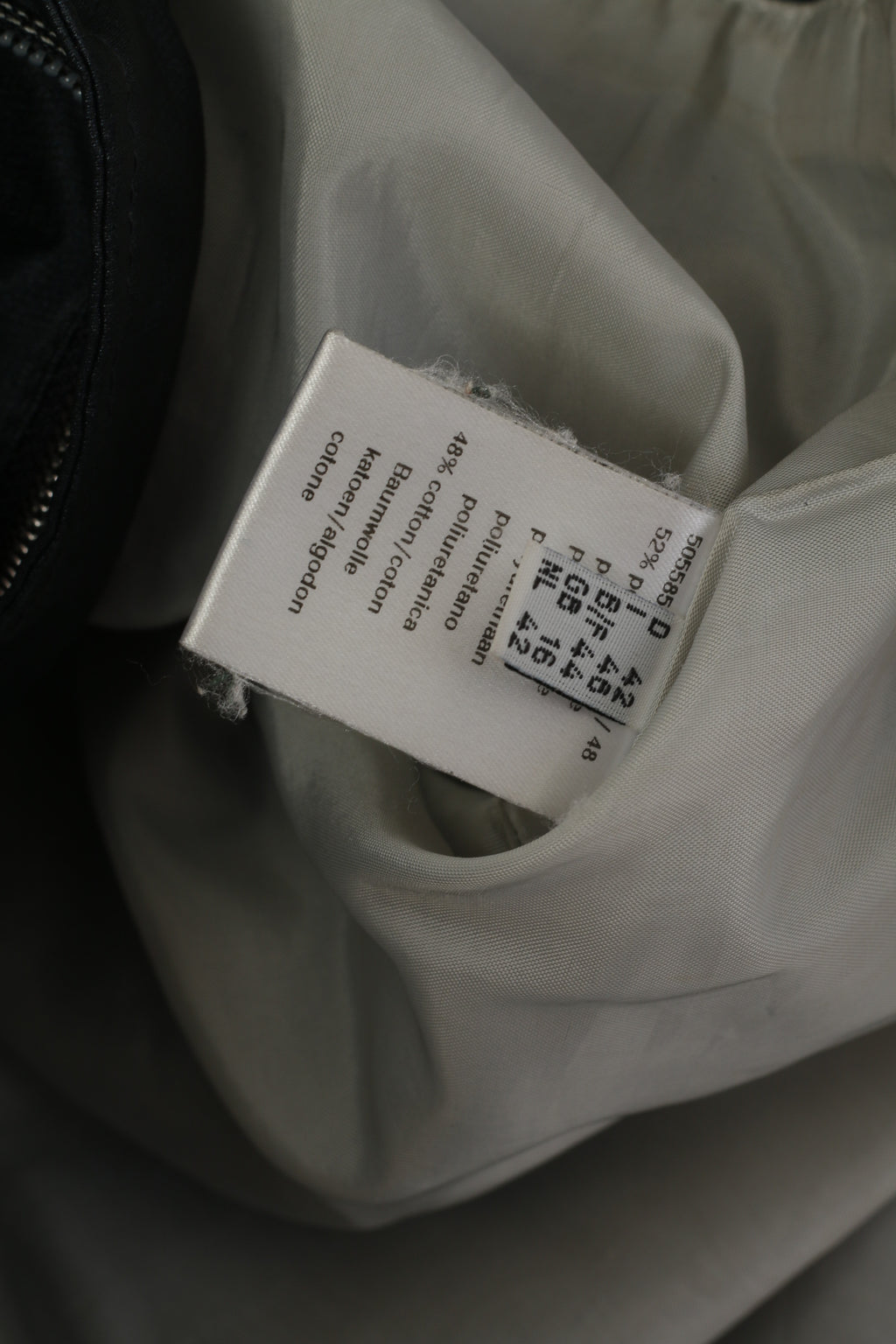 FS femmes 16 42 XL veste bleu marine Vintage brillant longue fermeture éclair complète épaulettes haut