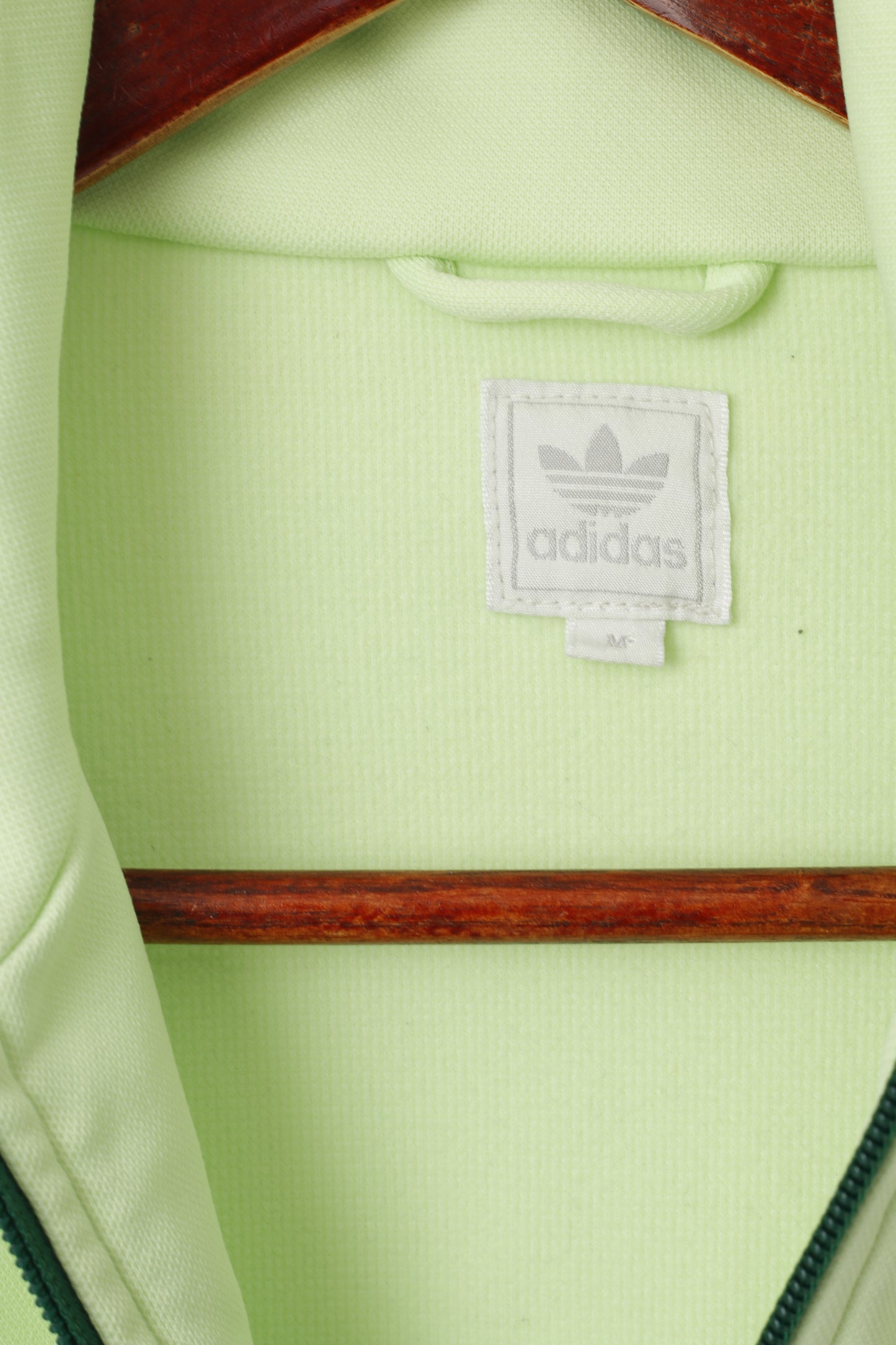 Felpa Adidas da uomo M (S) Top sportivo con cerniera intera verde lime a righe lucide