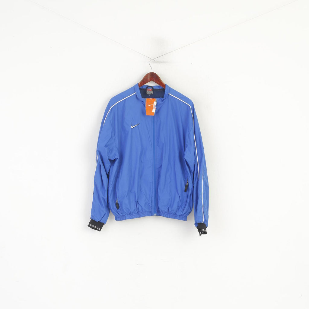 Nouveau Nike Team Men M 178 Veste Bleu Vintage Full Zip Bomber Sport Top