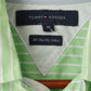 Tommy Hilfiger Men M Casual Shirt Green Cotton Striped Short Sleeve Top