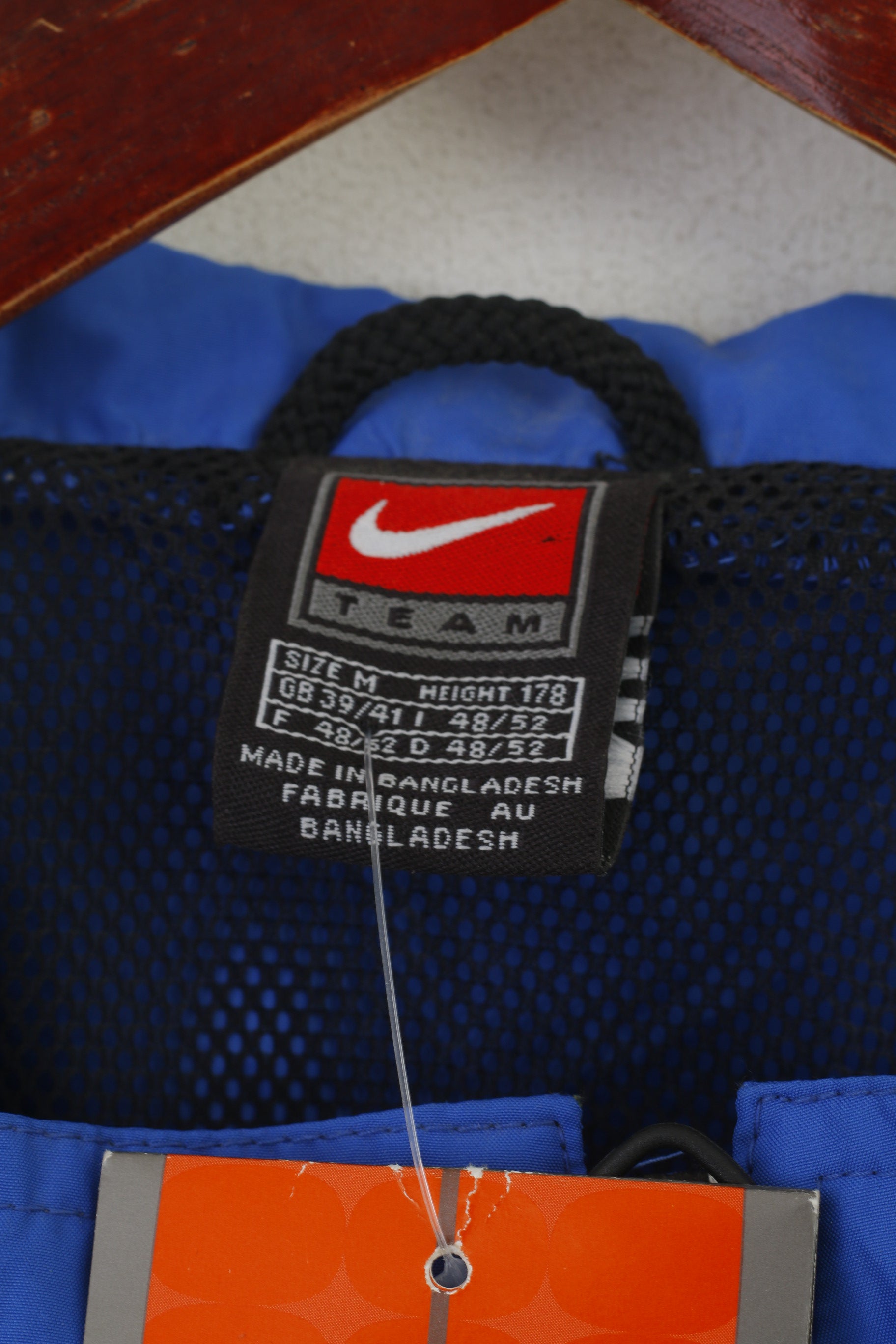 Nouveau Nike Team Men M 178 Veste Bleu Vintage Full Zip Bomber Sport Top