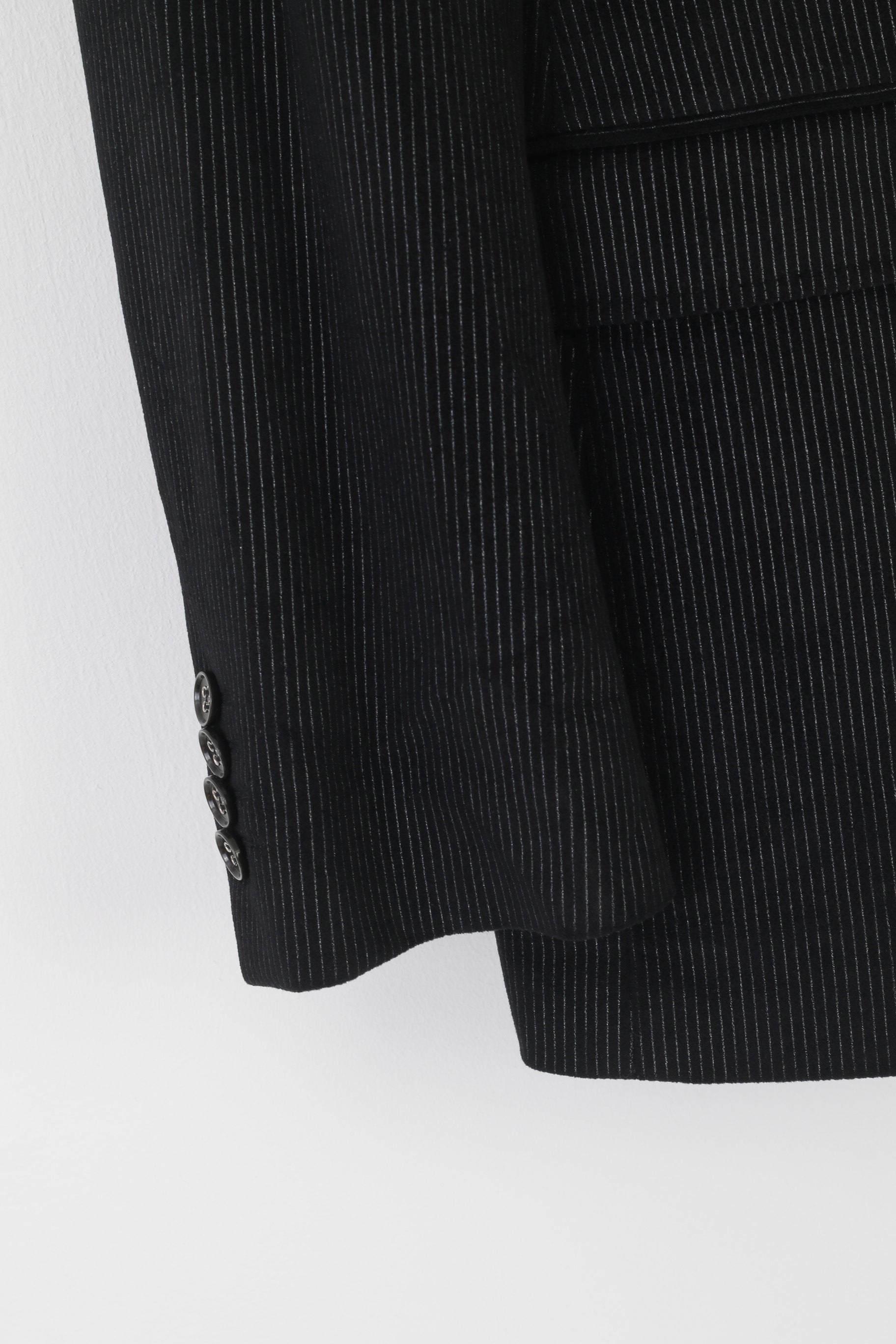 Roy Robson Uomo 54 44 Blazer Giacca vintage monopetto a righe nere lucide