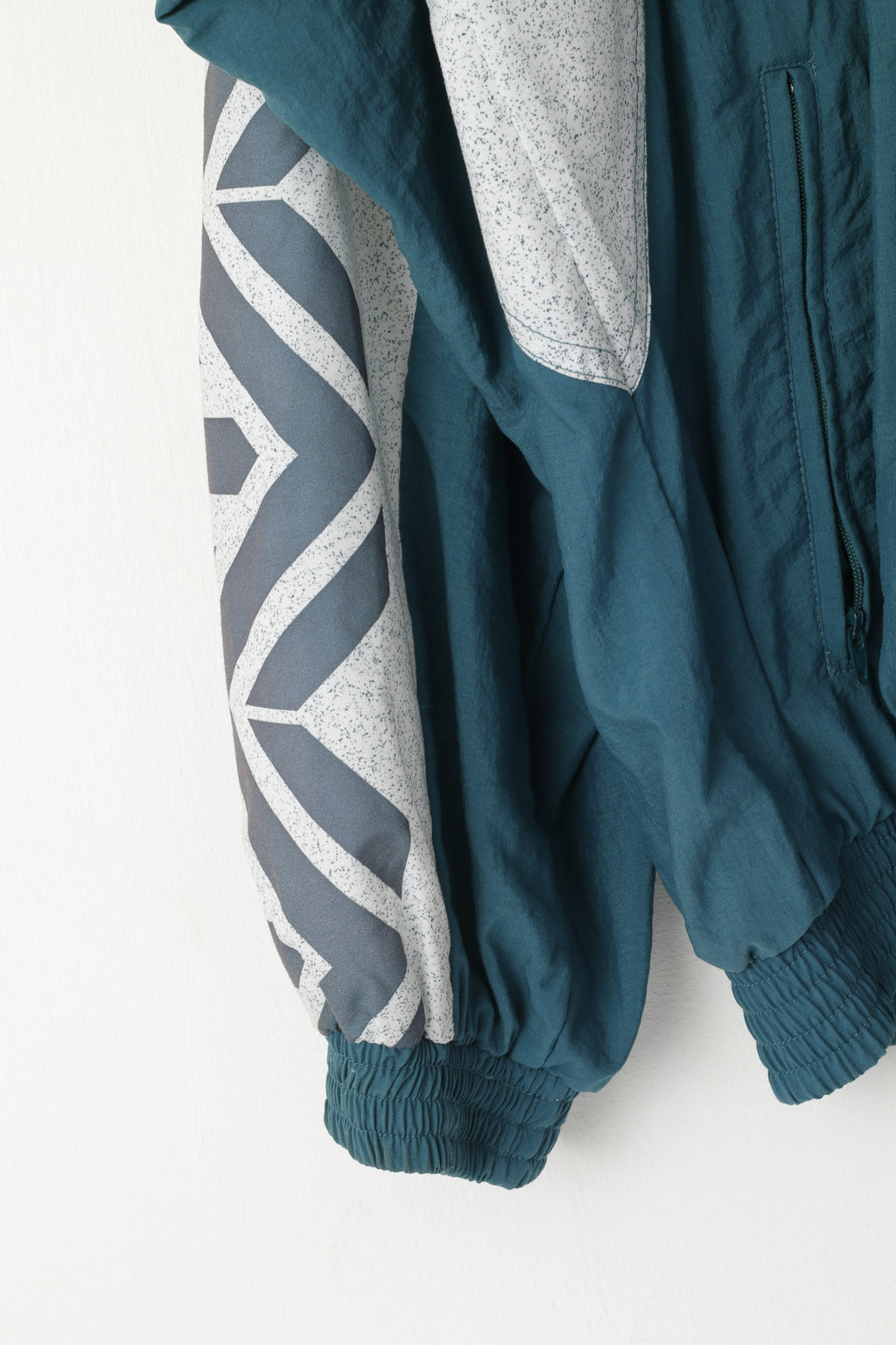 Erima Men 7 XL Jacket Green Vintage Nylon Festival Meteor Full Zupper Activewear Top