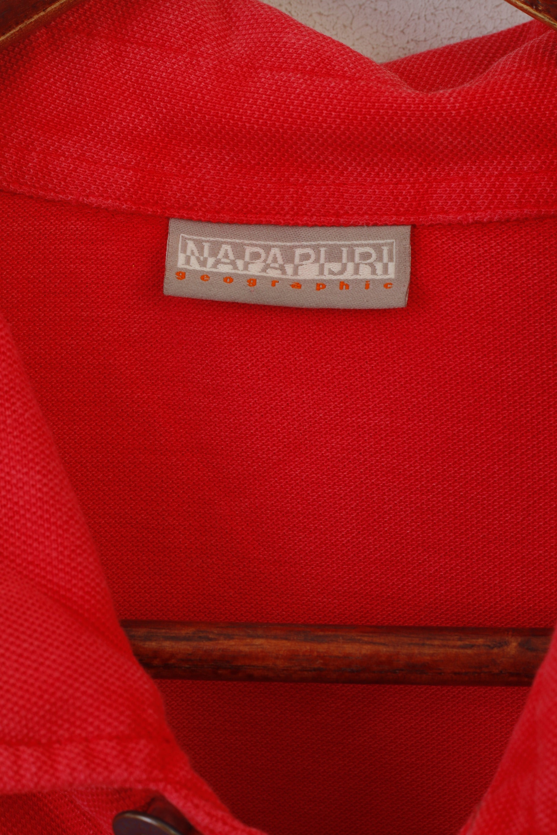 Napapijri Geographic Men XXL Polo Shirt Peach Cotton Detailed Buttons Top