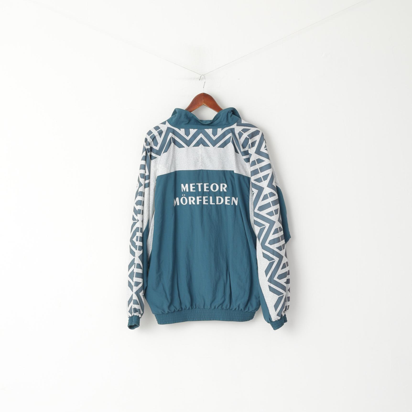 Erima Men 7 XL Jacket Green Vintage Nylon Festival Meteor Full Zupper Activewear Top