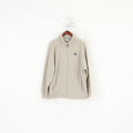 Umbro Men XL Fleece Top Beige Vintage Full Zipper Outdoor Sport Sweatshirt