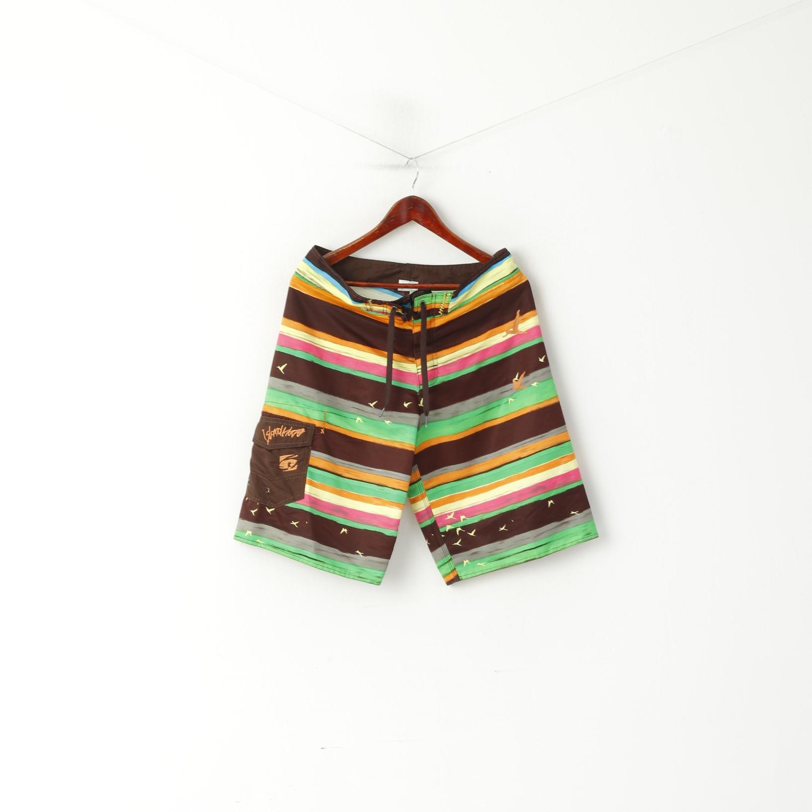 Islandhaze Hommes 32 M Short Multicolore Rayé Été Plage Bermuda
