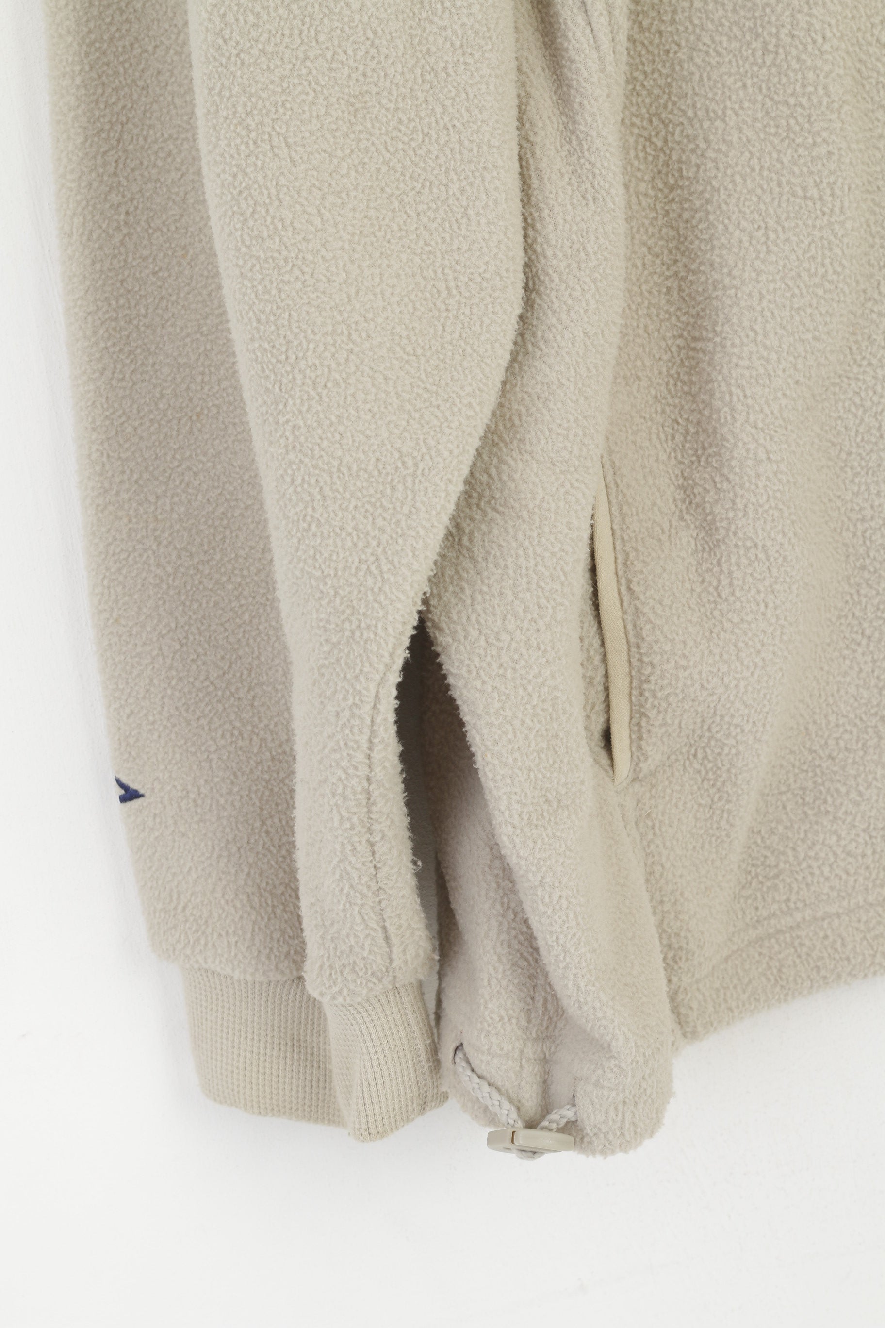 Felpa sportiva da esterno Umbro da uomo XL in pile beige vintage con cerniera intera