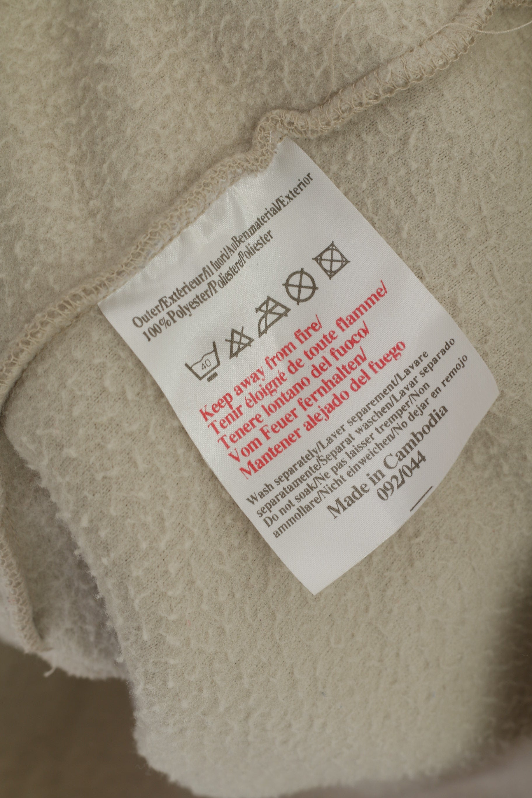 Felpa sportiva da esterno Umbro da uomo XL in pile beige vintage con cerniera intera