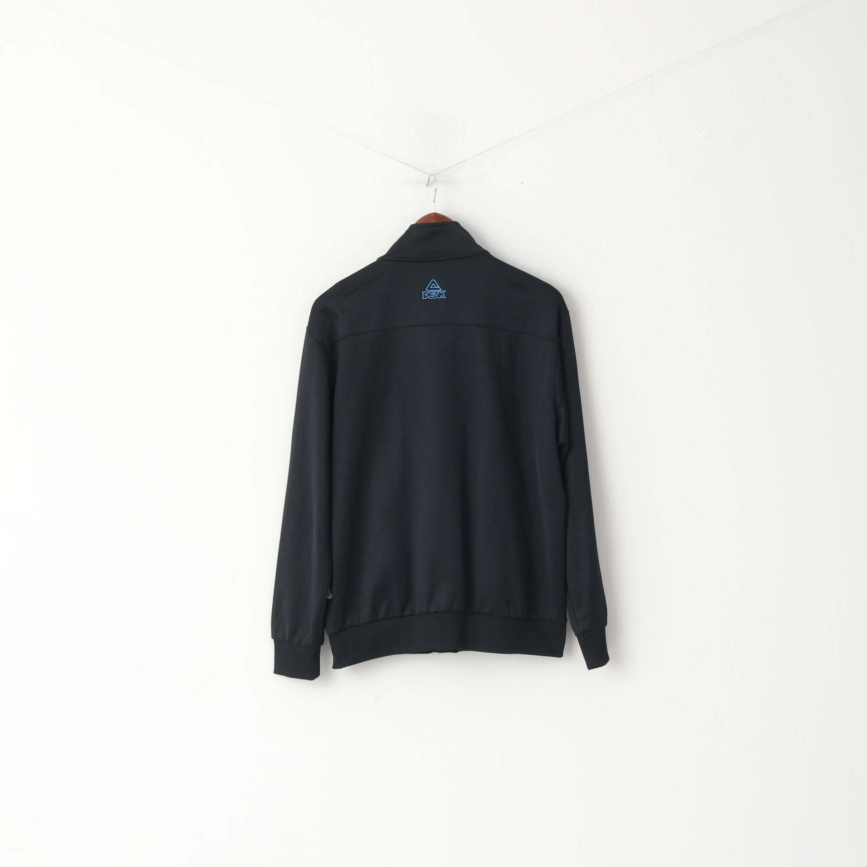 Fiba Peak Basketball Men 3XL (XL) Sweatshirt Black Shiny Full Zipper Sportswear Top