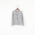 Luis Trenker Hommes M Chemise à manches longues Gris Coton Graphique Stretch Top