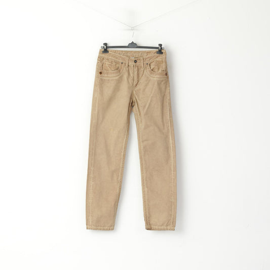 Camp David Men M 34 Trousers Brown Faded Cotton High Quality Casual Pants