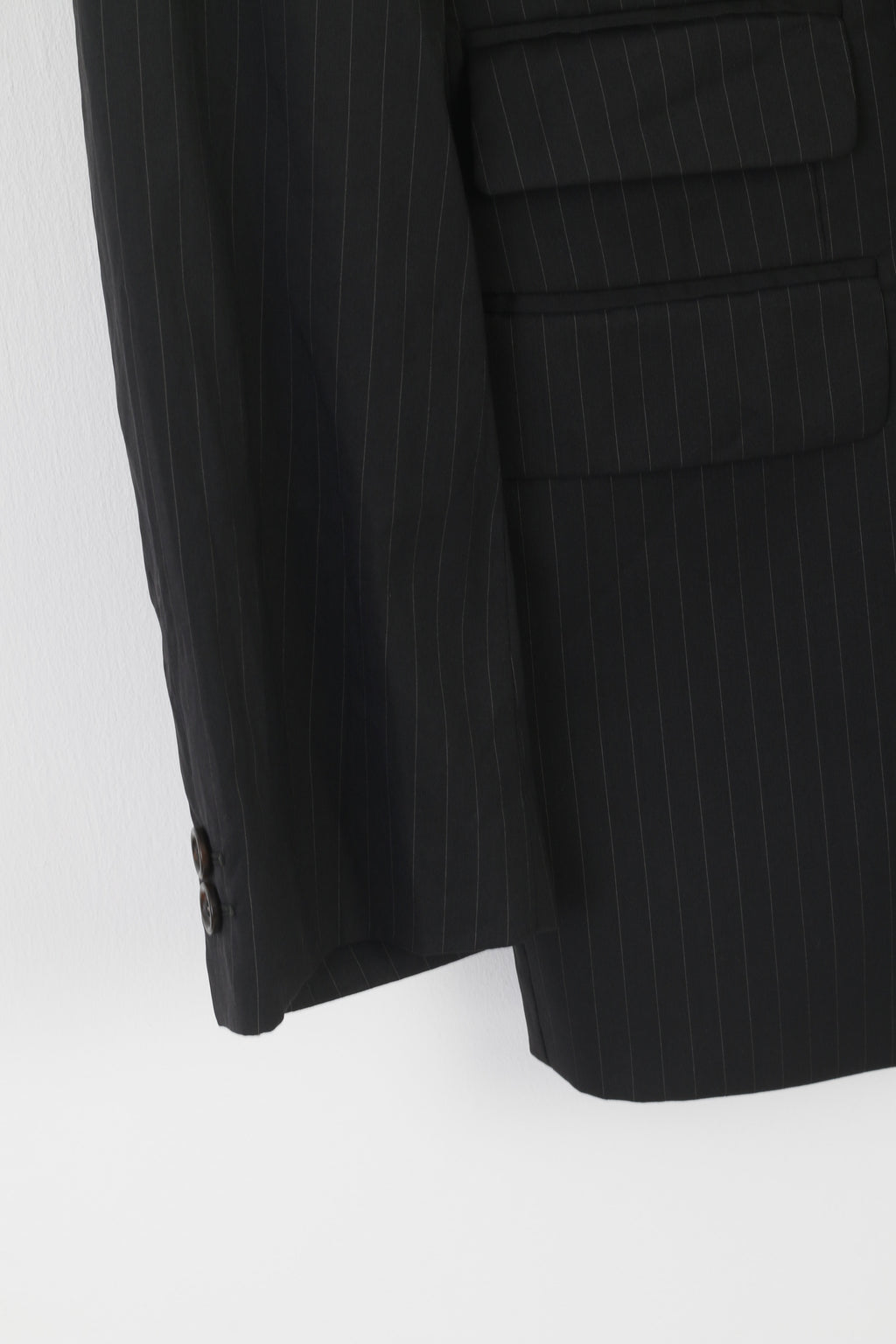 Vestium Officina Men 38 48 Blazer Black Wool Striped Made in Italy Single Breasted Jacket