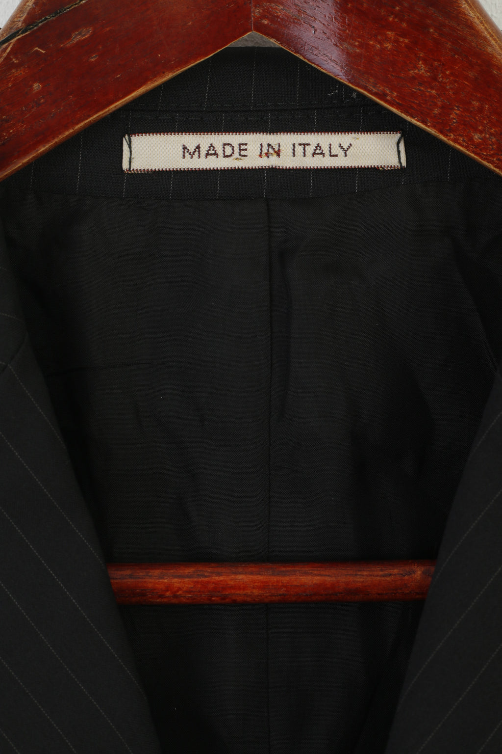 Vestium Officina Men 38 48 Blazer Black Wool Striped Made in Italy Single Breasted Jacket