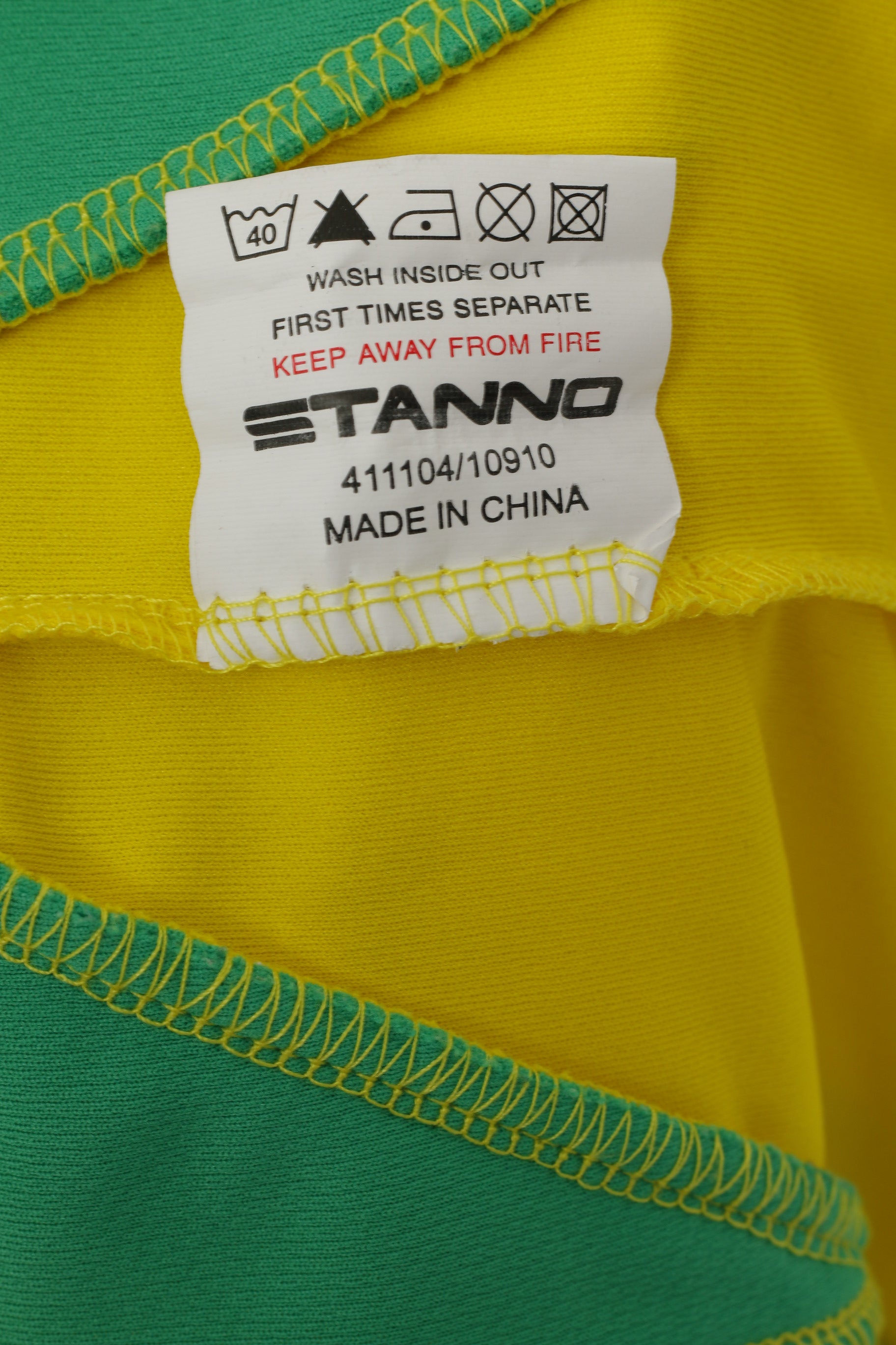 Stanno Leam Rangers Men M/L Shirt Yellow Football Club Climatec #13 Long Sleeve Top