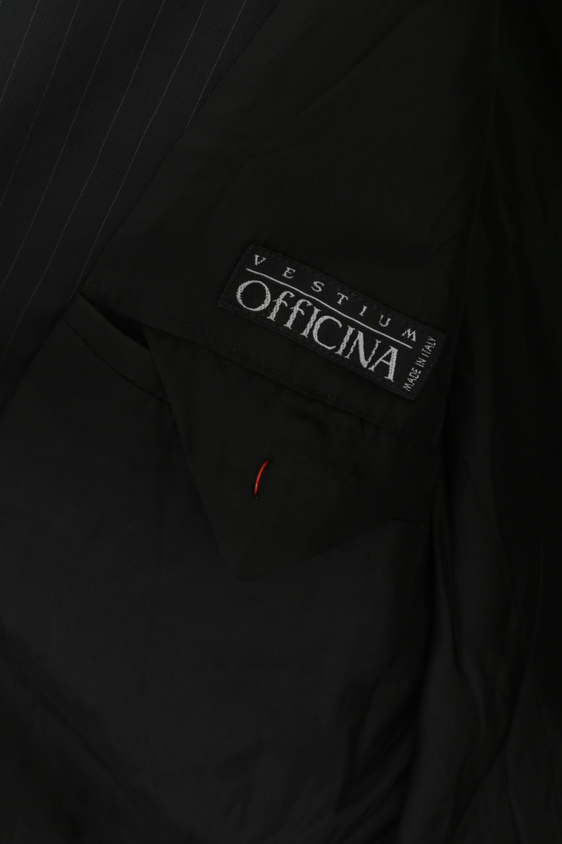 Vestium Officina Men 38 48 Blazer Black Wool Striped Made in Italy Single Breasted Jacket