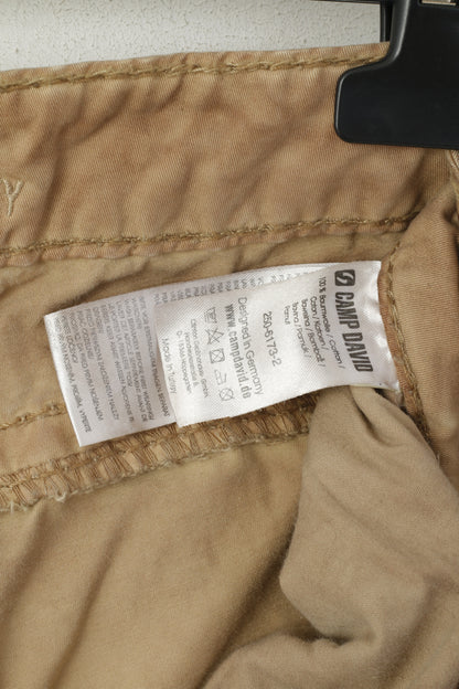 Camp David Men M 34 Trousers Brown Faded Cotton High Quality Casual Pants