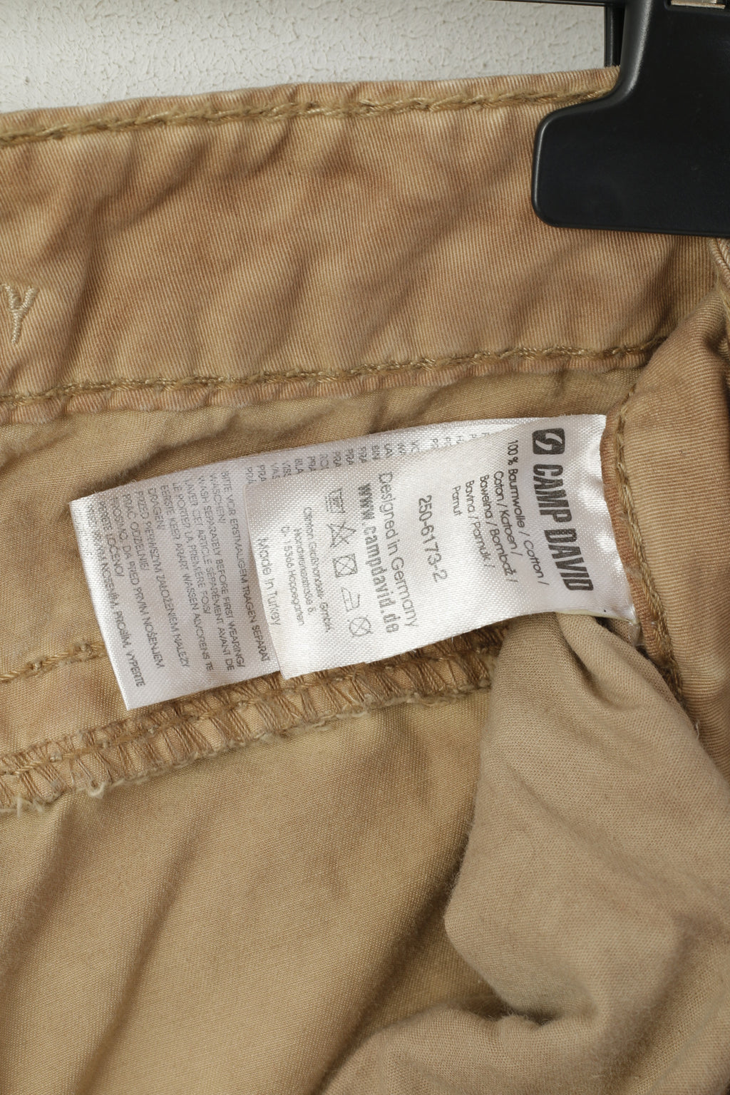 Pantaloni Camp David Uomo M 34 Pantaloni casual di alta qualità in cotone sbiadito marrone