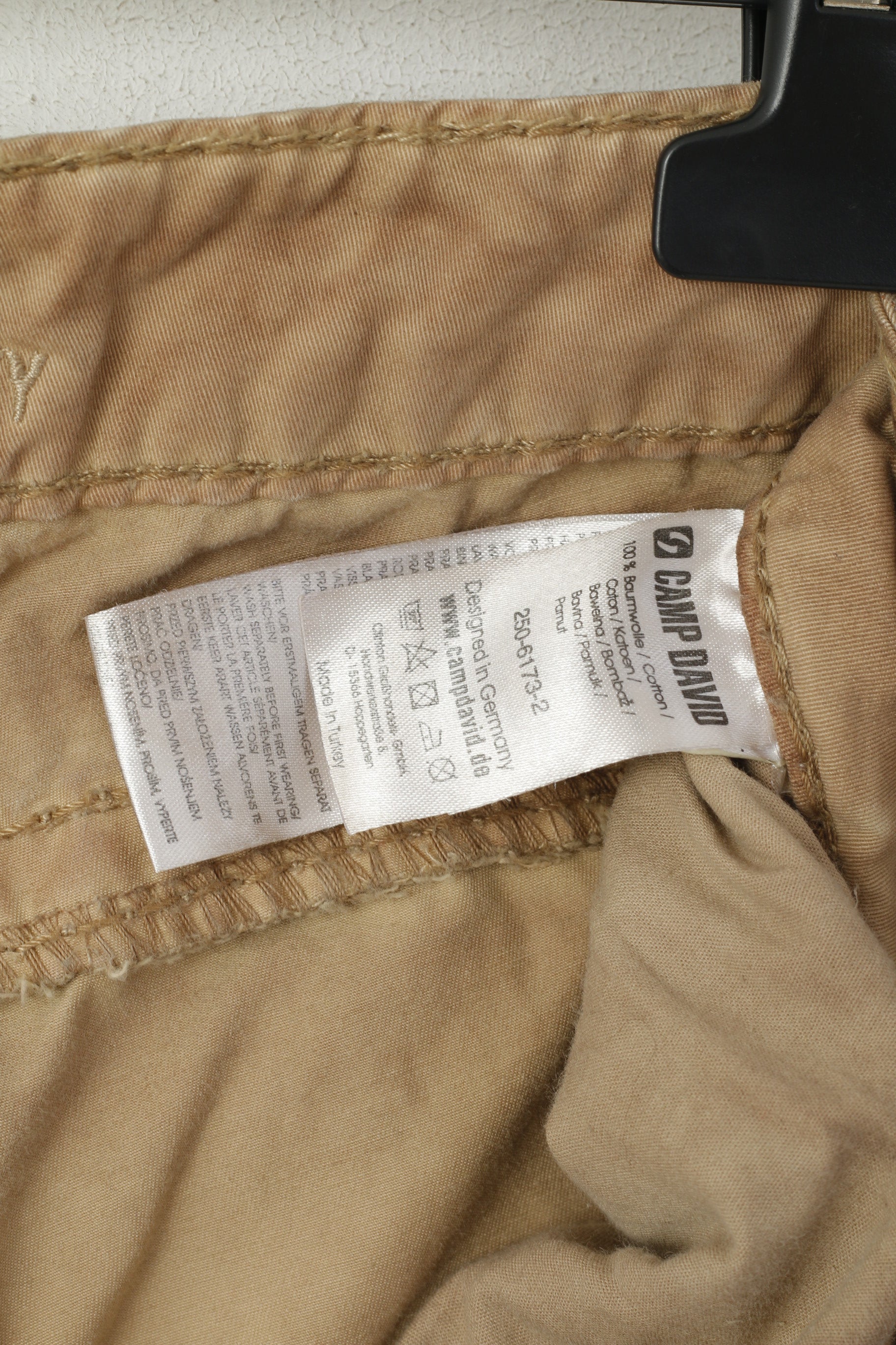 Pantaloni Camp David Uomo M 34 Pantaloni casual di alta qualità in cotone sbiadito marrone