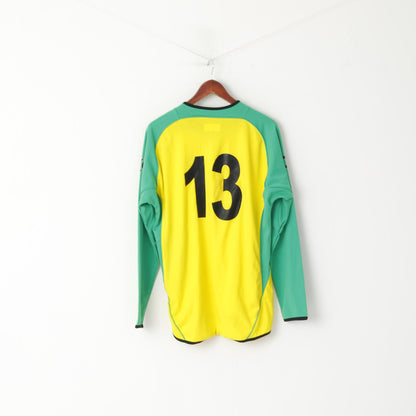 Stanno Leam Rangers Men M/L Shirt Yellow Football Club Climatec #13 Long Sleeve Top