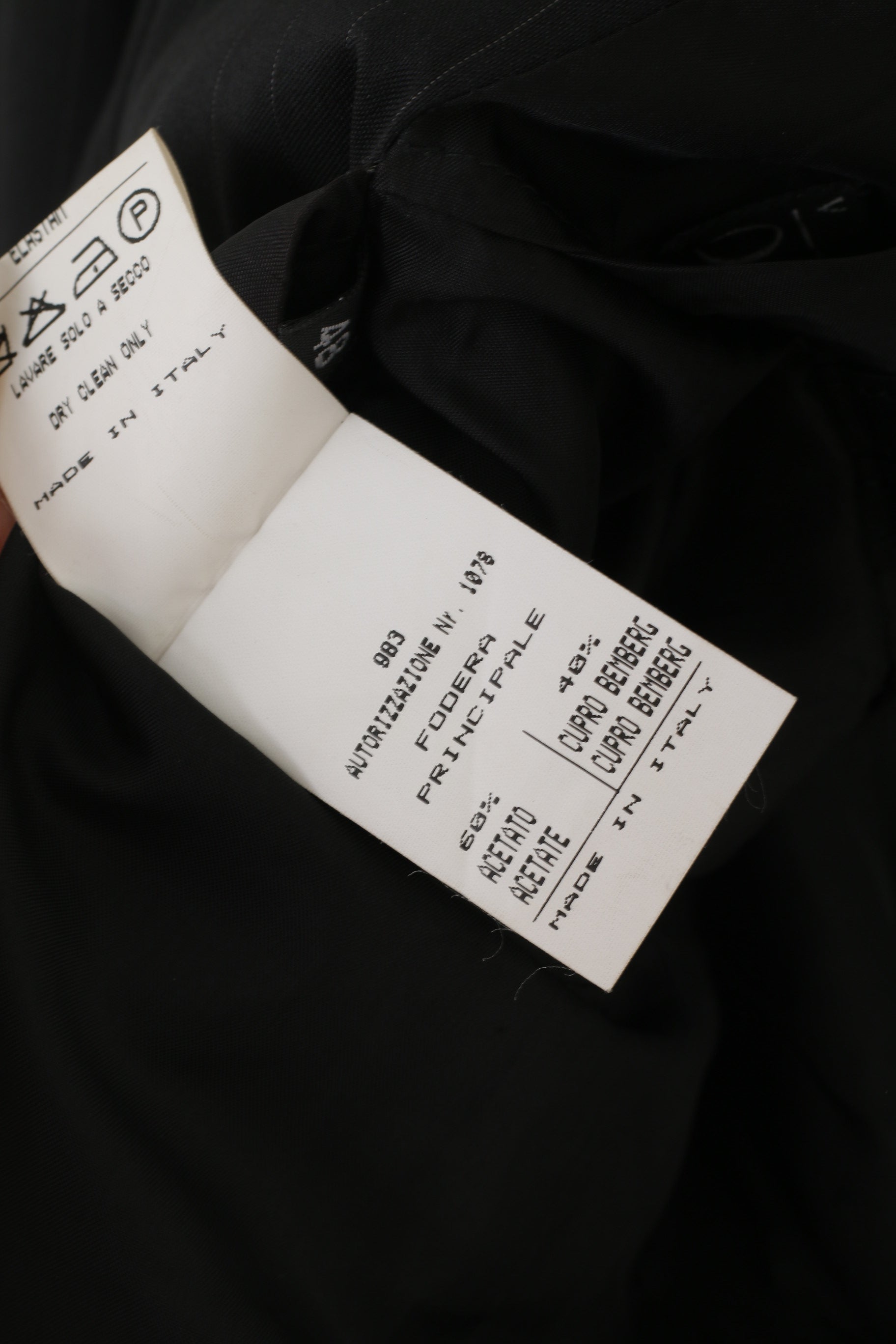 Vestium Officina Men 38 48 Blazer Black Wool Striped Made in Italy Single Breasted Jacket