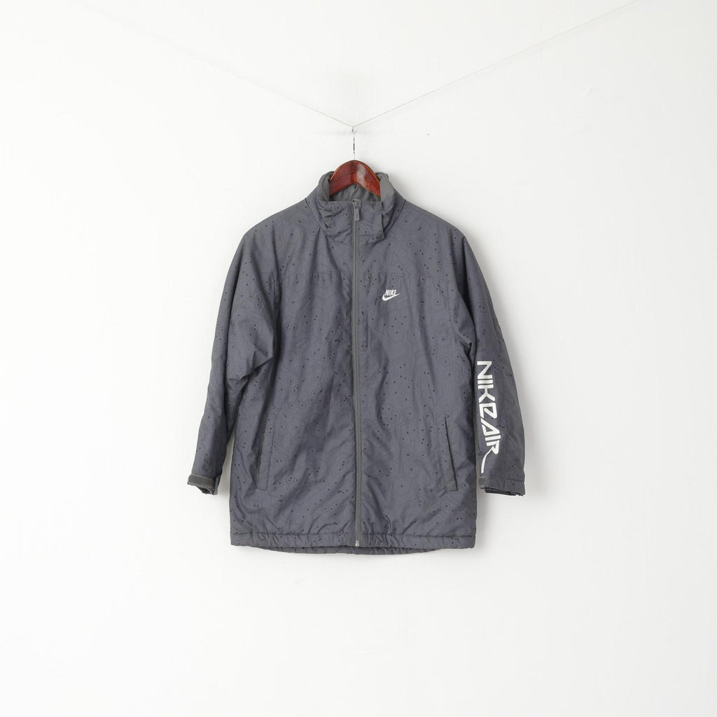 Nike Youth 10 - 12 ans 140/152 Veste Gris Rembourré Imprimé Sportswear Zip Up Top
