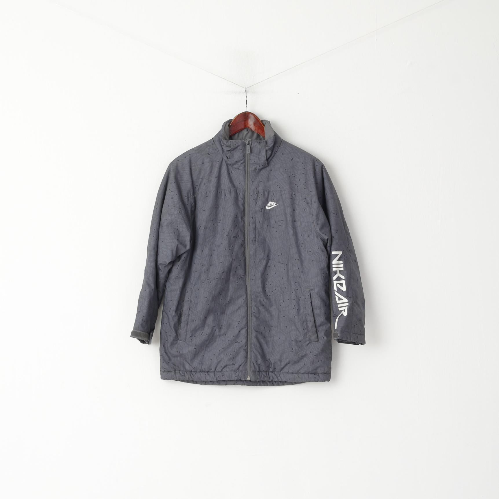 Nike Youth 10 - 12 ans 140/152 Veste Gris Rembourré Imprimé Sportswear Zip Up Top