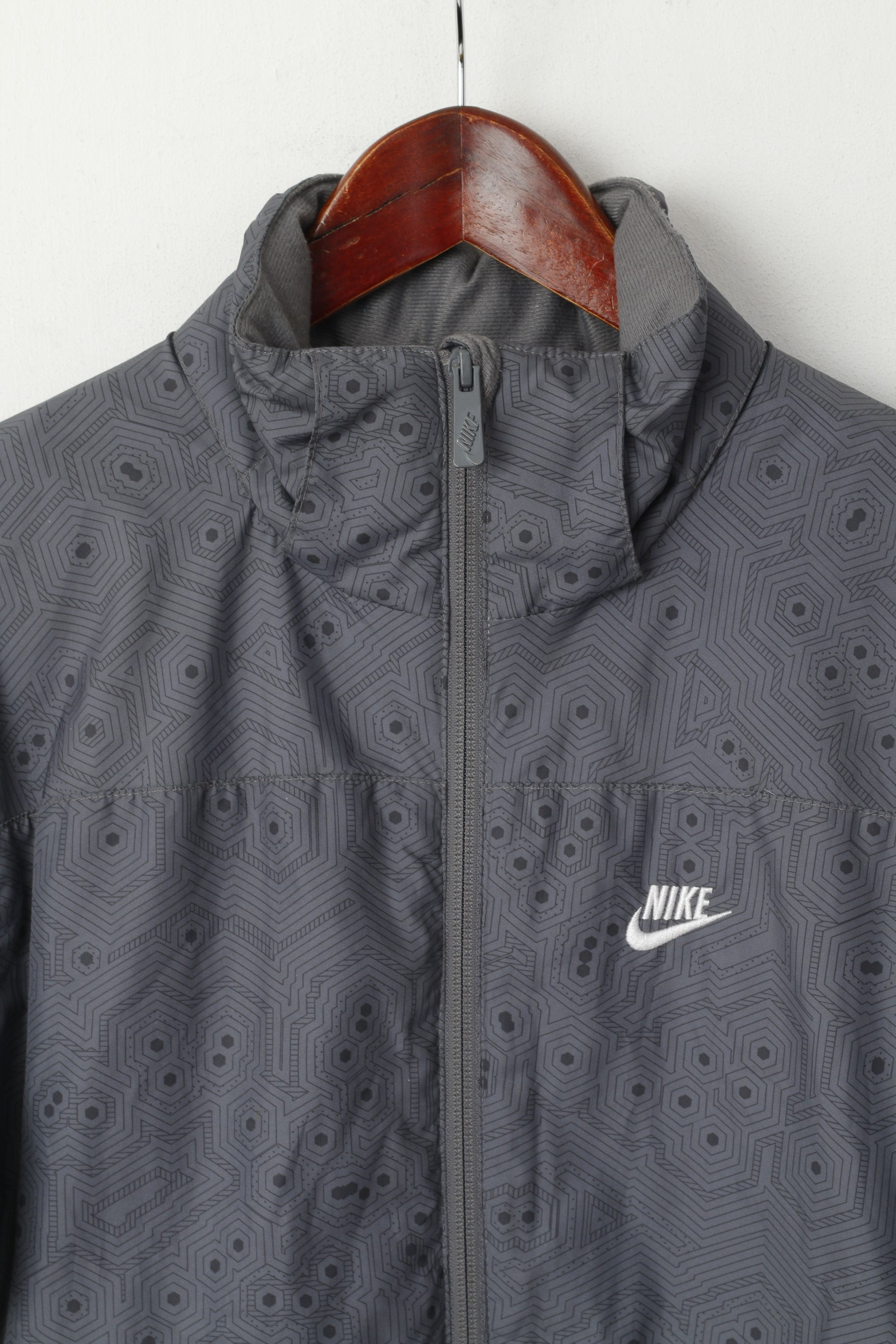 Nike Youth 10 - 12 ans 140/152 Veste Gris Rembourré Imprimé Sportswear Zip Up Top