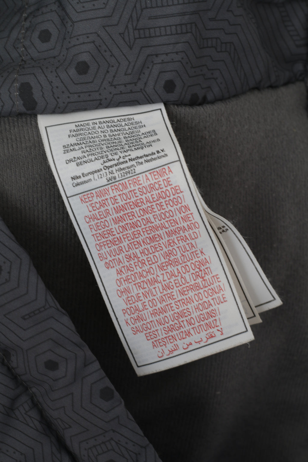 Nike Youth 10 - 12 ans 140/152 Veste Gris Rembourré Imprimé Sportswear Zip Up Top