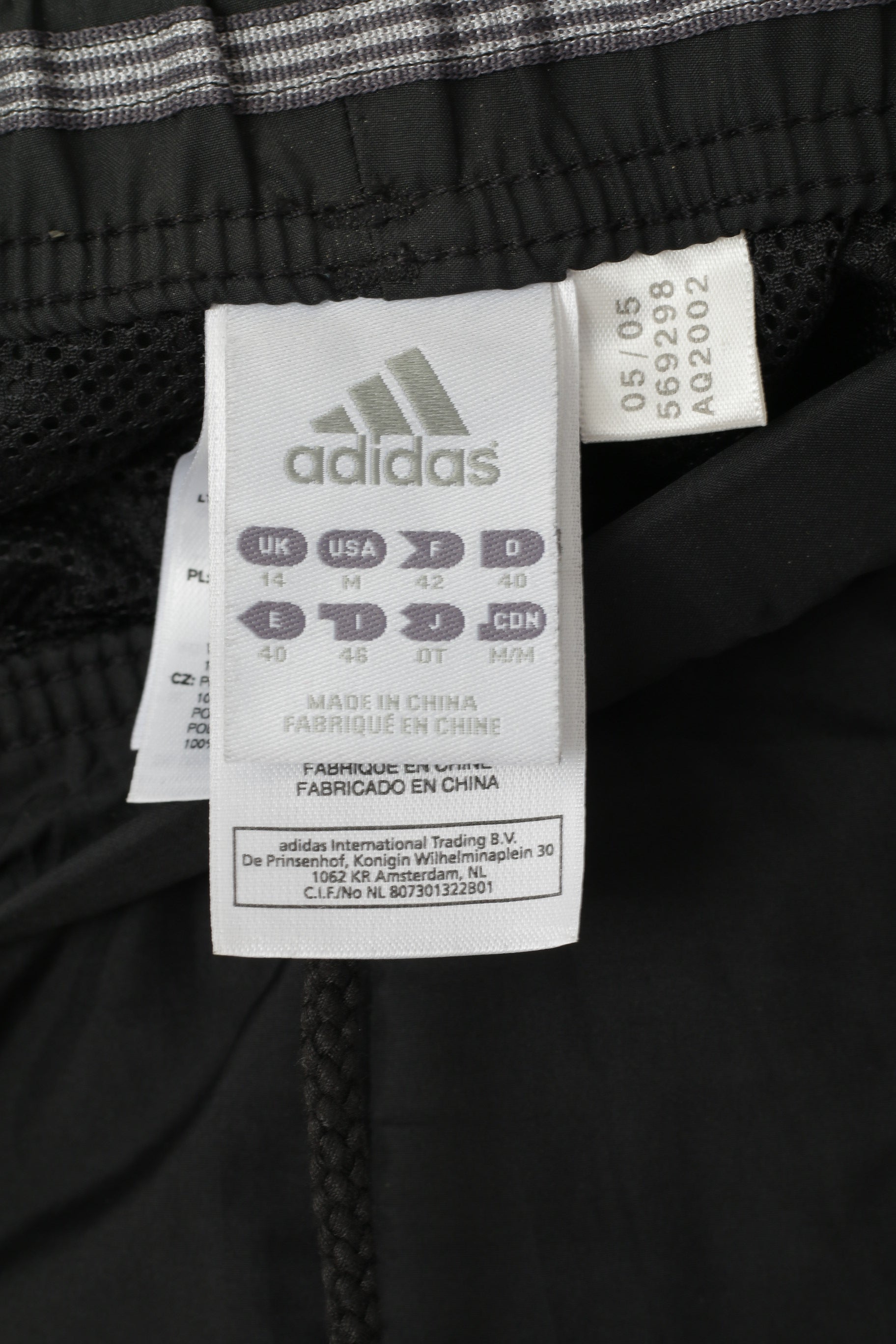 Adidas Women 14 M Sweatpants Black Sportswear Mesh Lined Tracksuit Bottom