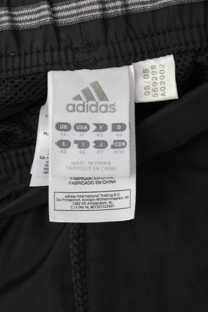 Adidas Women 14 M Sweatpants Black Sportswear Mesh Lined Tracksuit Bottom