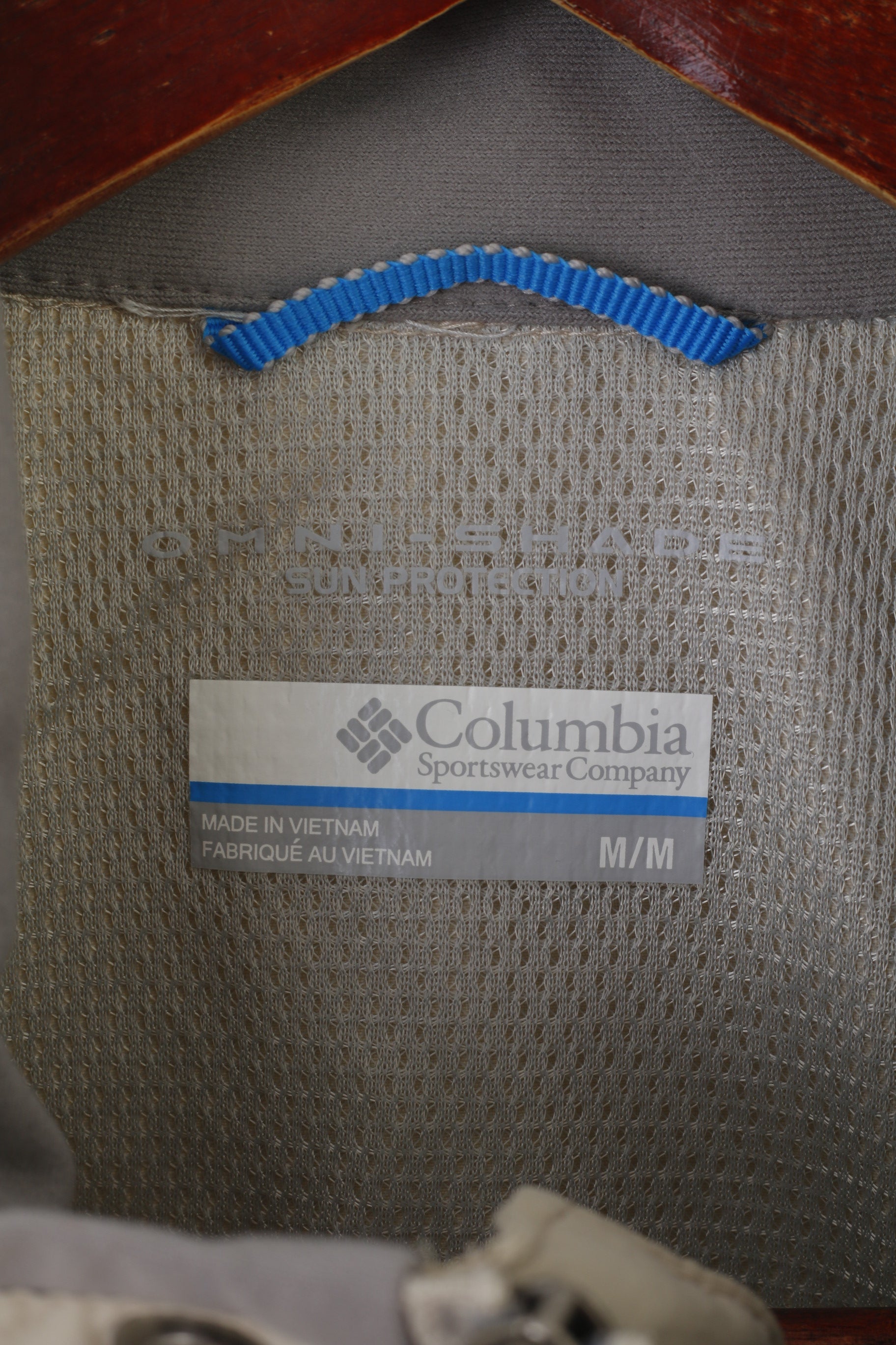 Columbia Sportswear Company Men M Vest Beige Fit Outdoor Nylon Zip Up Gilet