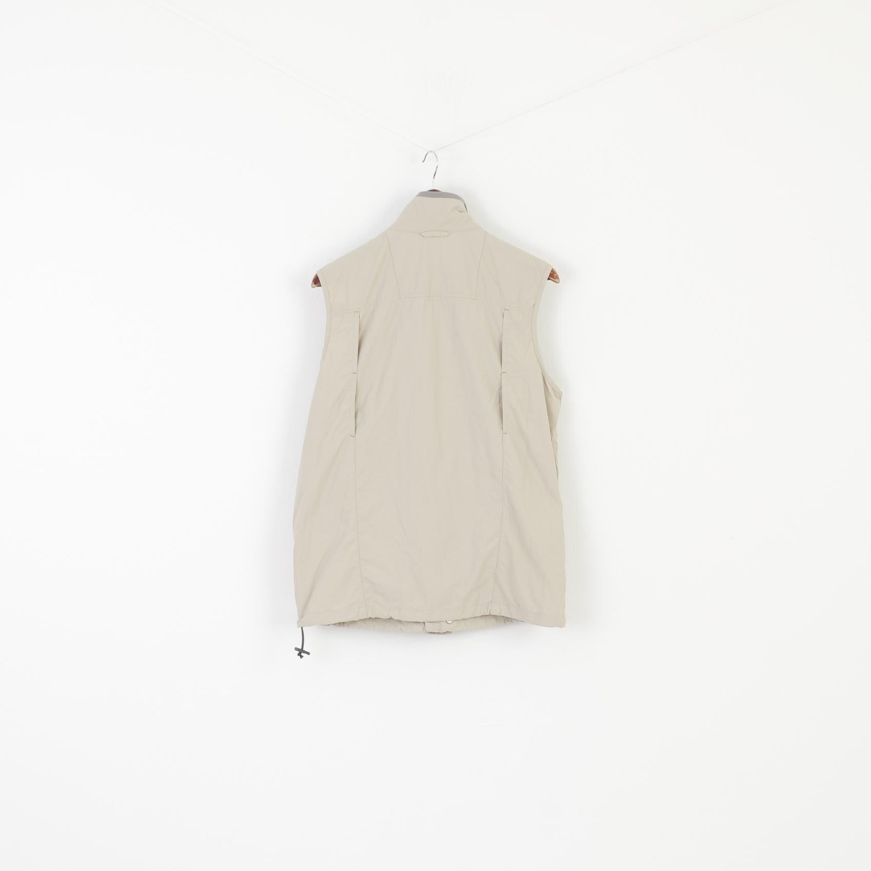 Columbia Sportswear Company Men M Vest Beige Fit Outdoor Nylon Zip Up Gilet