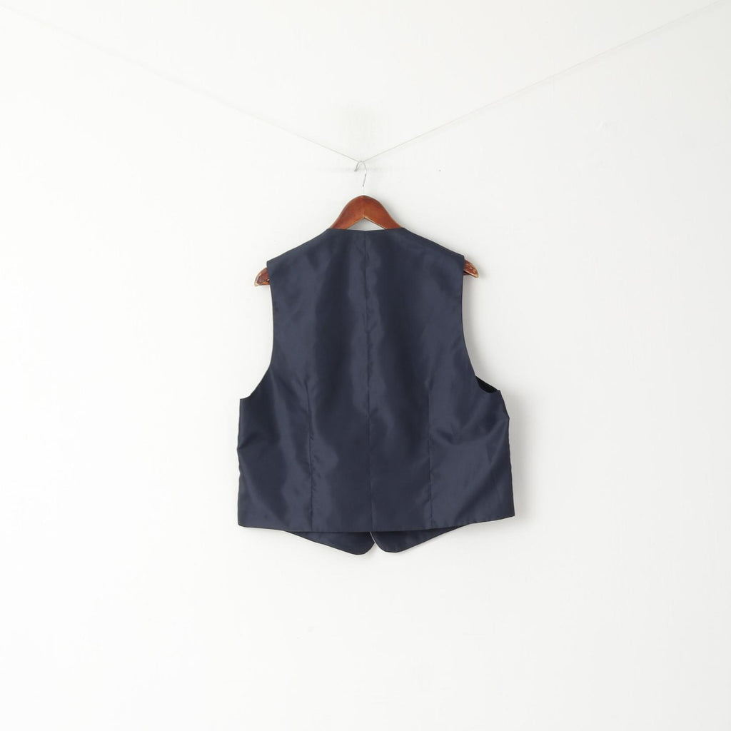 Mauro Ferrini Hommes 27 L Gilet Gris Marine Brillant Mariage Gilet Élégant