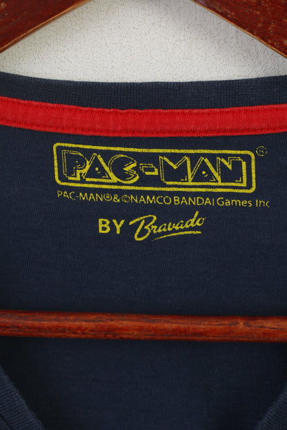 Pac-Man by Branado Men XL Shirt Navy Cotton Graphic Game Pac-Man Top