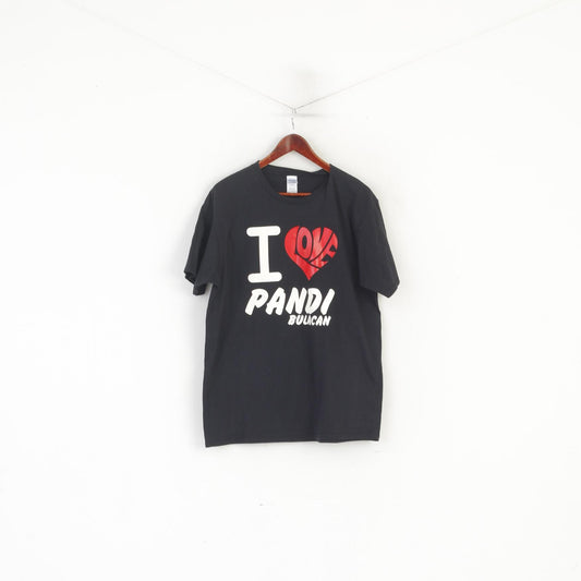 T-shirt Gildan da uomo 3XL (L) grafica in cotone nero I Love Pandi Bulacan Top