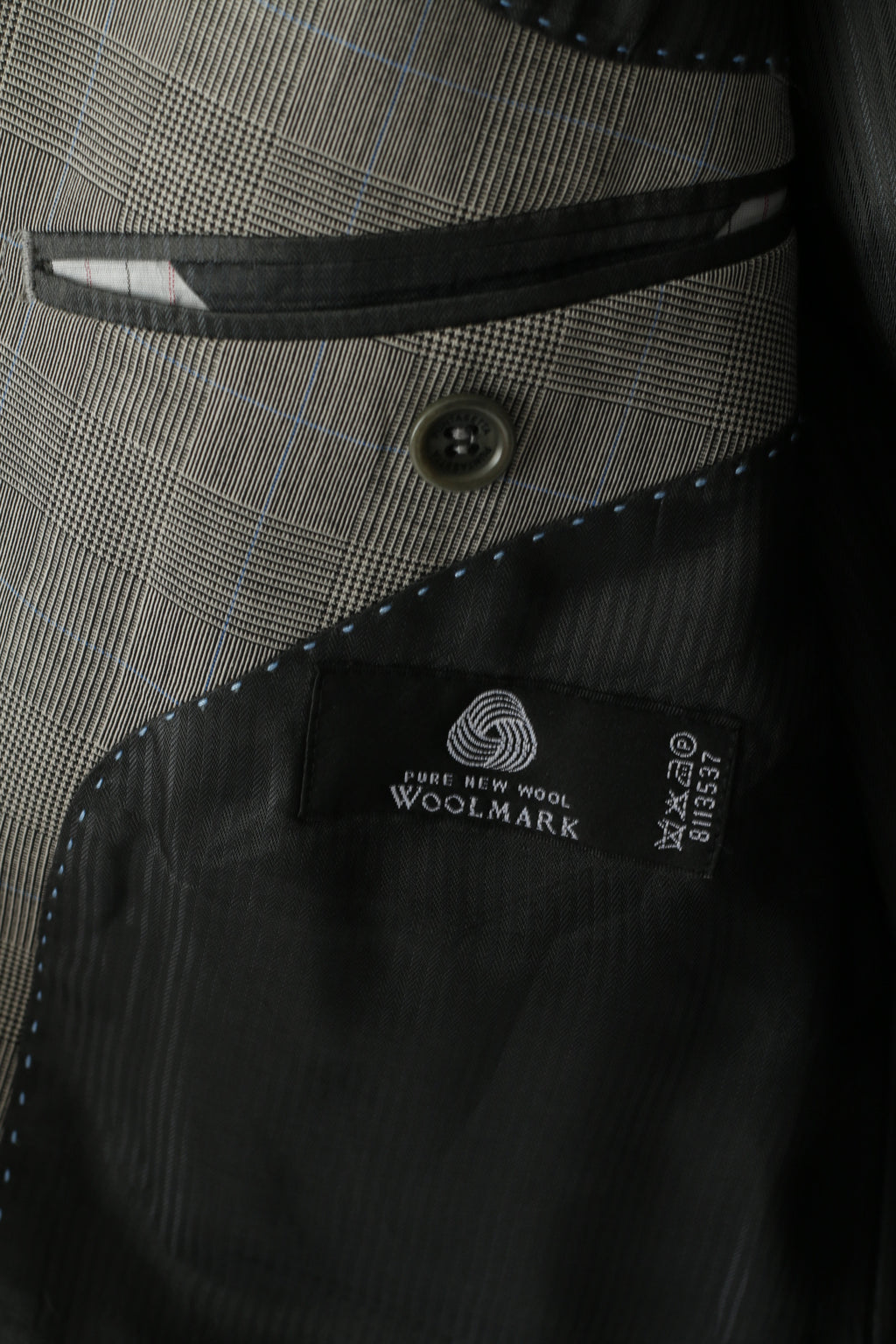 PuntaSetta Men 40 Blazer Grey Check Wool Vintage Single Breasted Jacket