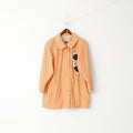 Tendance mode femmes 38 M veste longue pêche géométrique Tectel épaulettes haut Vintage